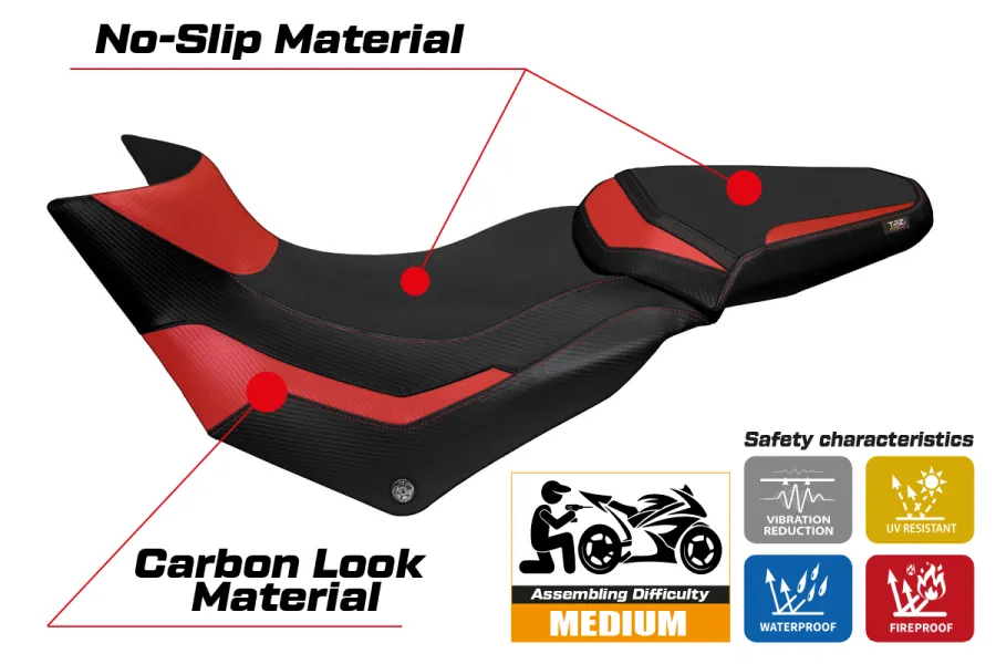 Rivestimento sella compatibile Ducati Multistrada 950 (17-21) modello Praga 1