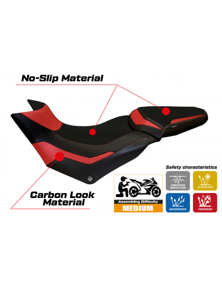 Funda de asiento compatible con Ducati Multistrada 950 (17-21) modelo Praga 1