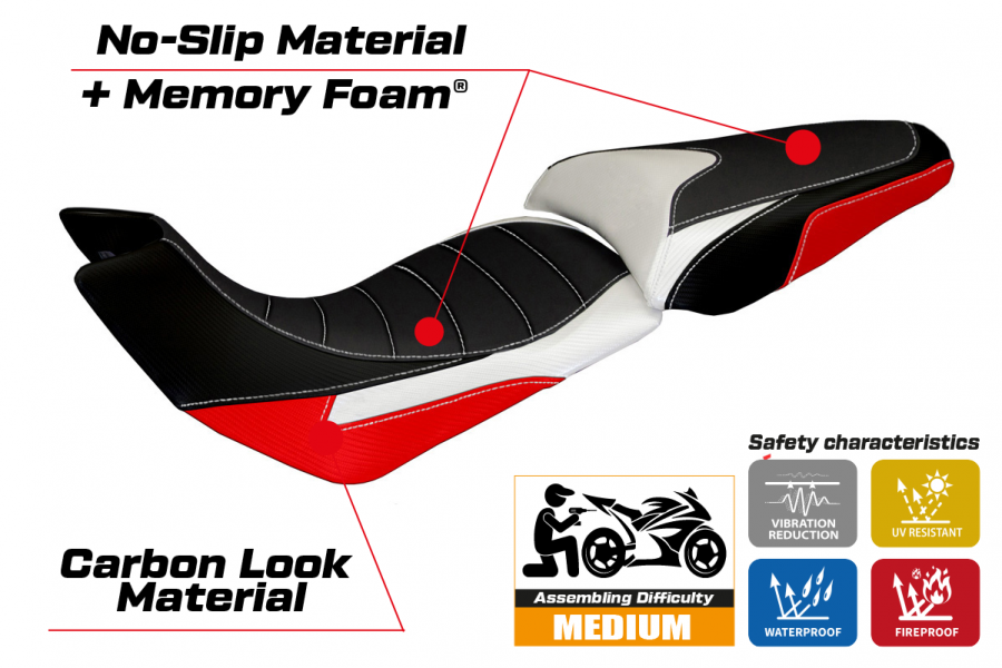 Rivestimento sella compatibile Ducati Multistrada 1200 (12-14) modello Trinacria special color comfort system