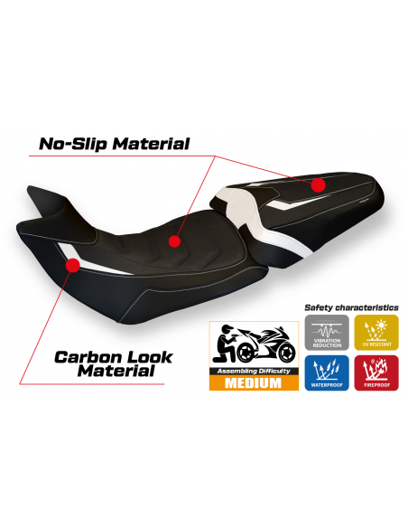 Housse de selle compatible Ducati Multistrada 1200/1260 (15-20) modèle Bobbio 2 ultragrip