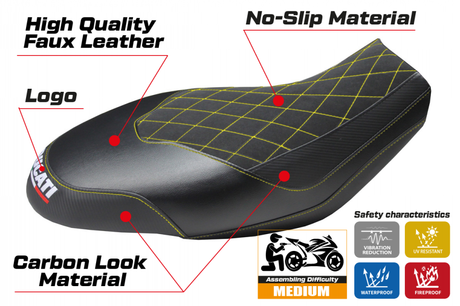 Rivestimento sella compatibile Ducati Scrambler 400 / 800 / 1100 (15-22) modello Ischia Velvet