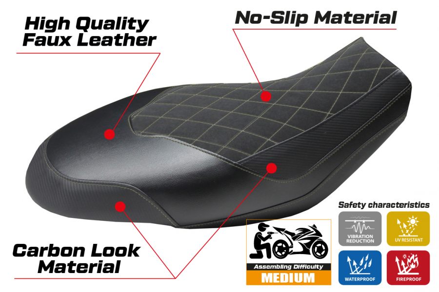 Rivestimento sella compatibile Ducati Scrambler 400 / 800 / 1100 (15-22) modello Ischia Velvet