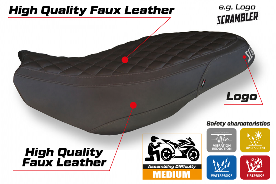 Seat cover compatible Ducati Scrambler 400 / 800 / 1100 (15-22) Vintage model
