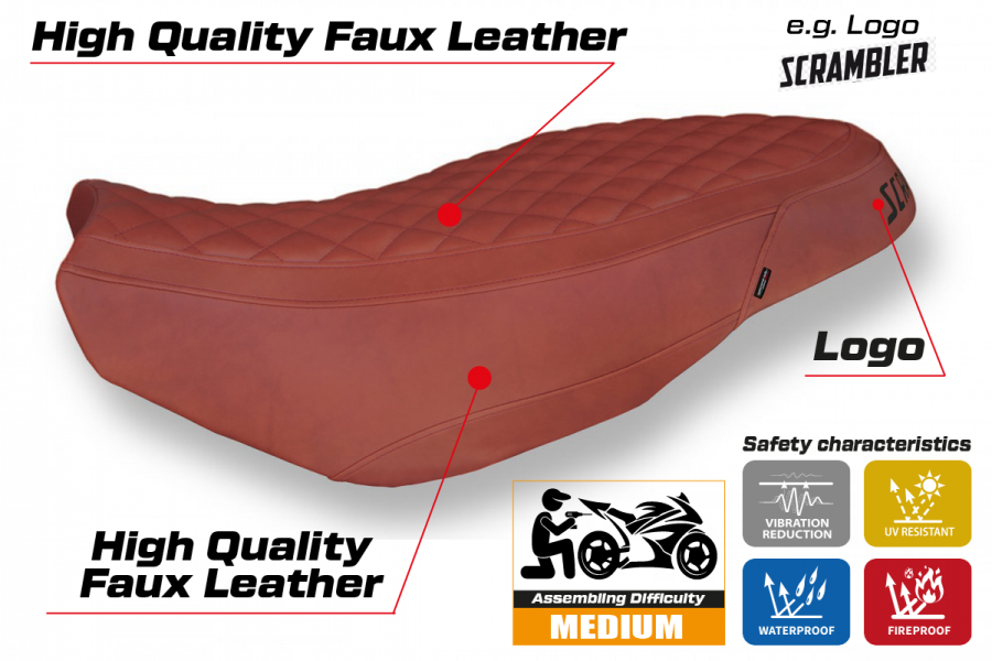 Seat cover compatible Ducati Scrambler 400 / 800 / 1100 (15-22) Vintage model