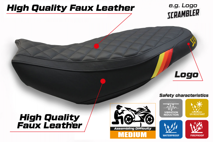 Rivestimento sella compatibile Ducati Scrambler 400 / 800 / 1100 (15-22) modello Vintage
