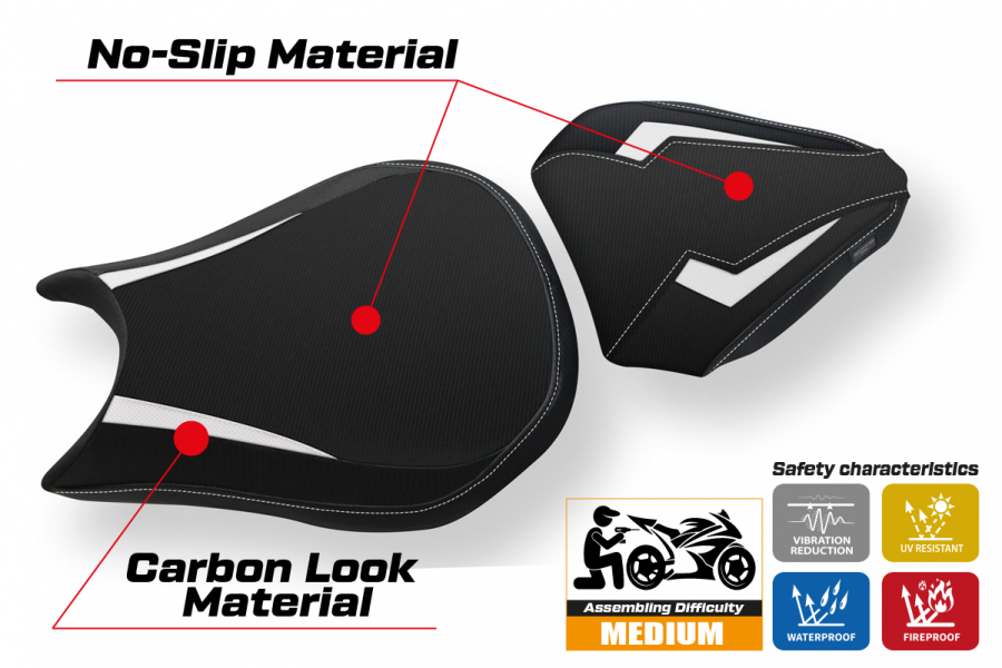 Funda de asiento compatible con Ducati Streetfighter (09-15) modelo Destin