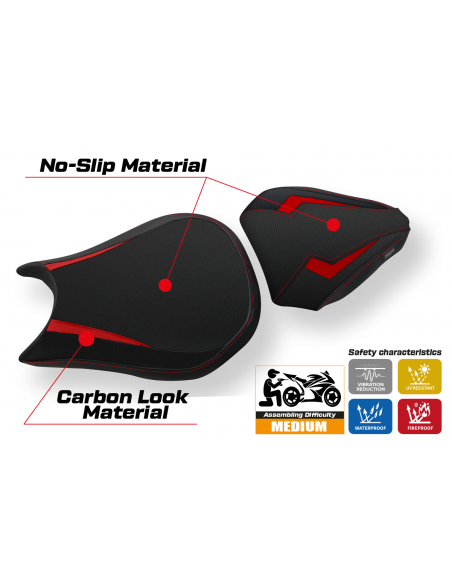 Housse de selle compatible Ducati Streetfighter (09-15) modèle Destin