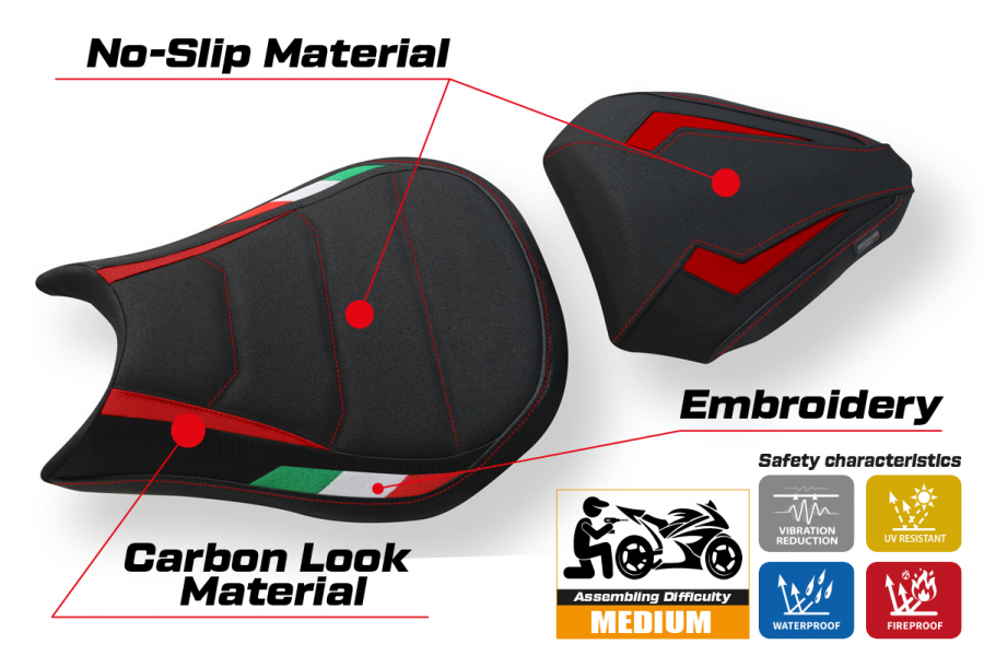 Seat cover compatible Ducati Streetfighter (09-15) Florida Trico ultragrip model