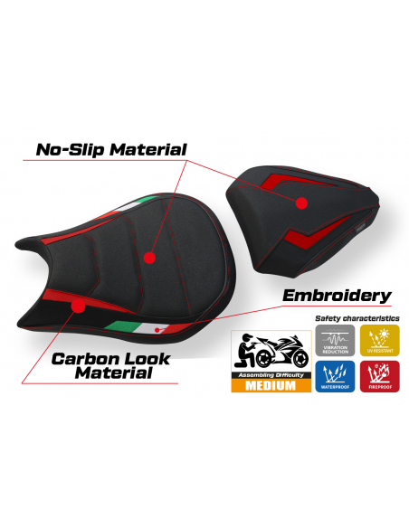 Sitzbezug kompatibel Ducati Streetfighter (09-15) Modell Florida Trico Ultragrip