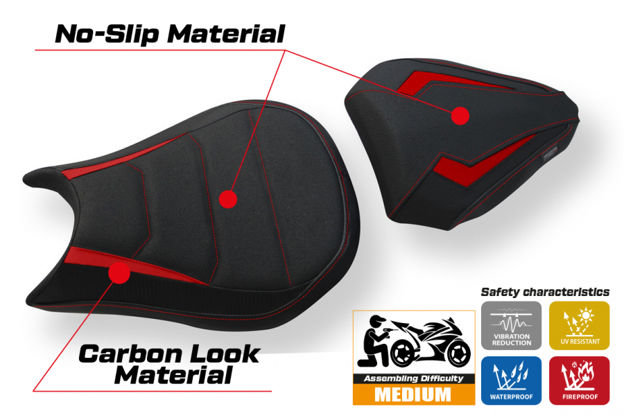 Housse de selle compatible Ducati Streetfighter (09-15) modèle Florida ultragrip