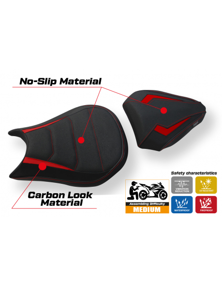 Funda de asiento compatible con Ducati Streetfighter (09-15) modelo Florida ultragrip