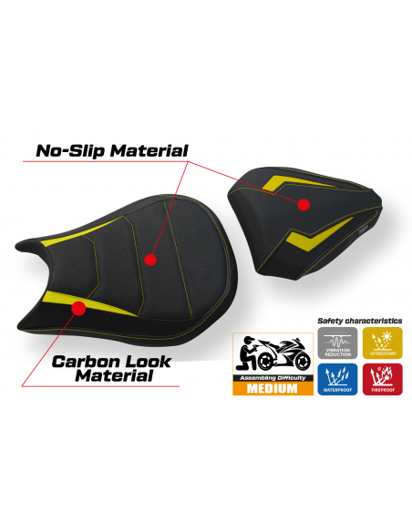 Funda de asiento compatible con Ducati Streetfighter (09-15) modelo Florida ultragrip