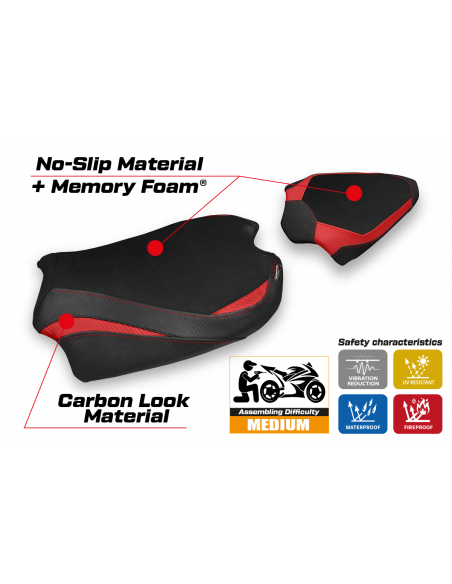 Rivestimento sella compatibile Ducati Streetfighter V4 (20-22) modello Albena comfort system