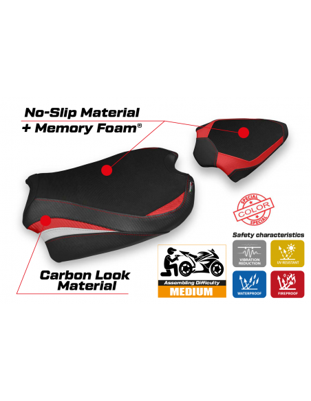Rivestimento sella compatibile Ducati Streetfighter V4 (20-22) modello Albena comfort system