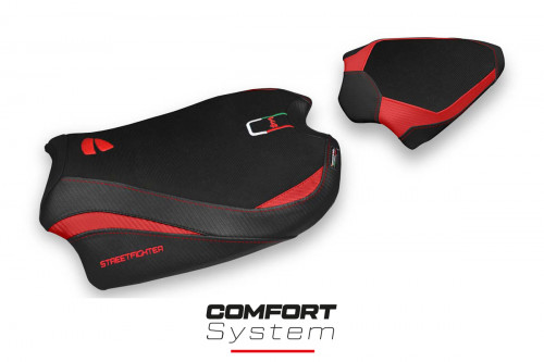 Funda de asiento compatible con Ducati Streetfighter V4 (20-22) modelo Albena comfort system