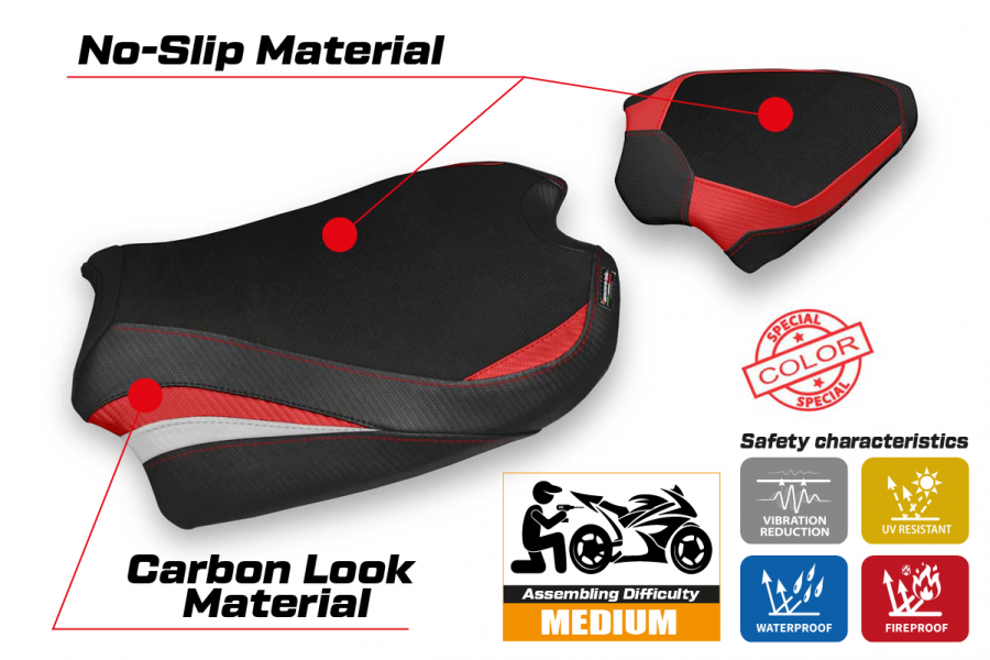 Housse de selle compatible Ducati Streetfighter V4 (20-22) modèle Sumen