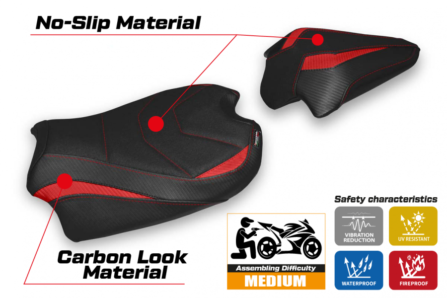 Housse de selle compatible Ducati Streetfighter V4 (20-22) modèle Veles ultragrip