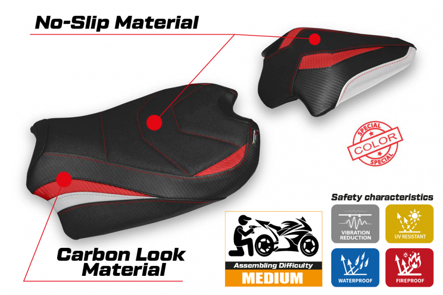 Rivestimento sella compatibile Ducati Streetfighter V4 (20-22) modello Veles ultragrip