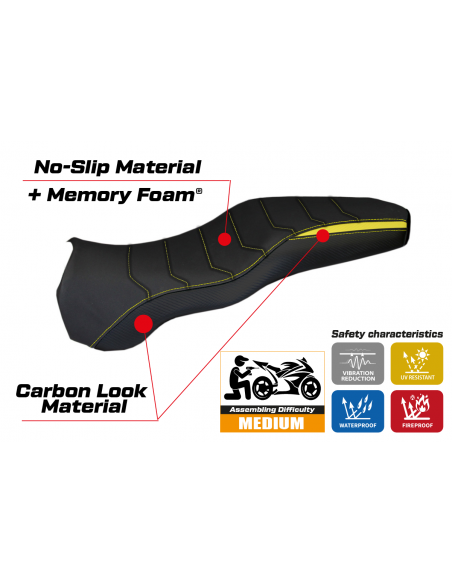 Housse de selle compatible Ducati Sport-S / Super Sport-SS (02-06) modèle Latina Insert Color comfort system