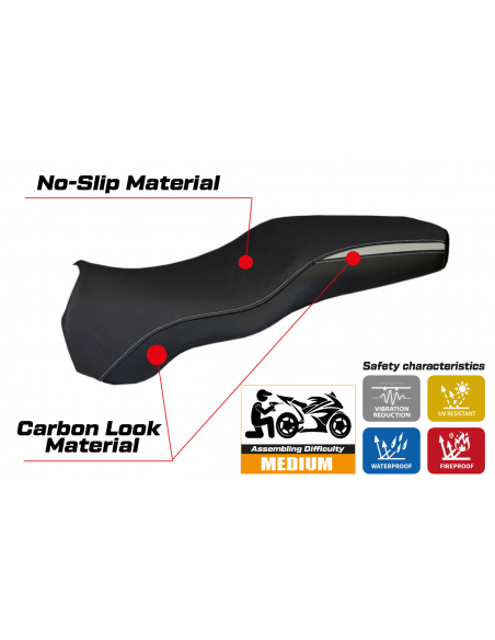 Funda de asiento compatible con Ducati Sport-S / Super Sport-SS (02-06) modelo Latina Insert Color