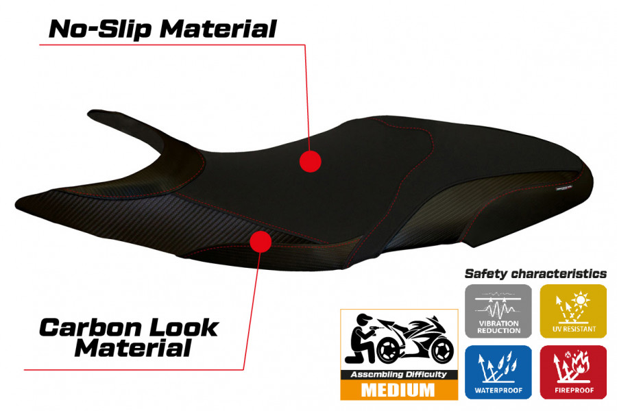 Funda de asiento compatible con Ducati Super Sport (17-22) modelo Massa 2