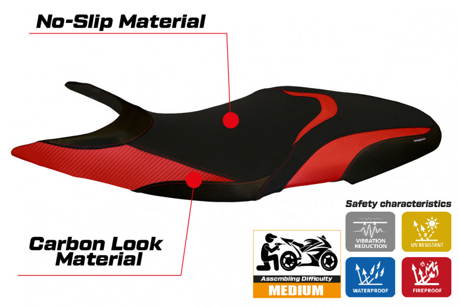 Funda de asiento compatible con Ducati Super Sport (17-22) modelo Massa 2