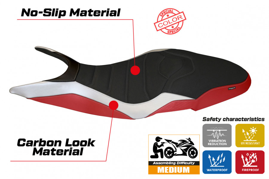 Seat cover compatible Ducati Super Sport (17-22) modello Pistoia special color ultragrip