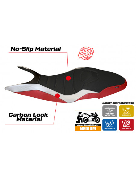 Housse de selle compatible Ducati Super Sport (17-22) modèle Pistoia special color ultragrip