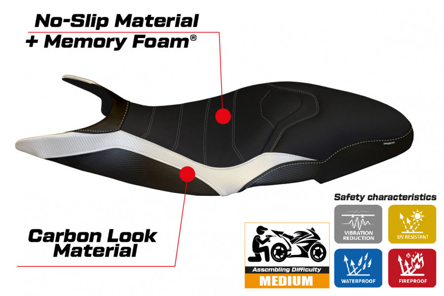 Housse de selle compatible Ducati Super Sport (17-22) modèle Pistoia 3 comfort system