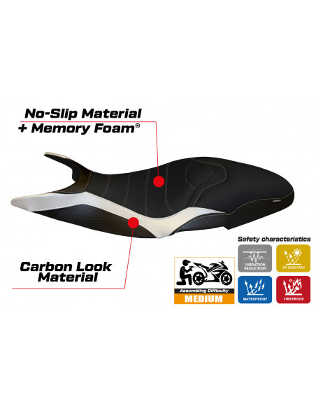 Funda de asiento compatible Ducati Super Sport (17-22) modelo Pistoia 3 comfort system