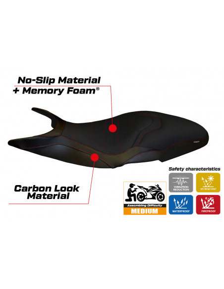 Housse de selle compatible Ducati Super Sport (17-22) modèle Pistoia 3 comfort system