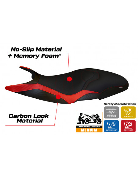 Rivestimento sella compatibile Ducati Super Sport (17-22) modello Pistoia 3 comfort system