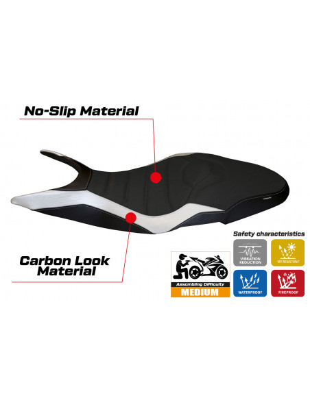 Funda de asiento compatible con Ducati Super Sport (17-22) modelo Pistoia 1 ultragrip