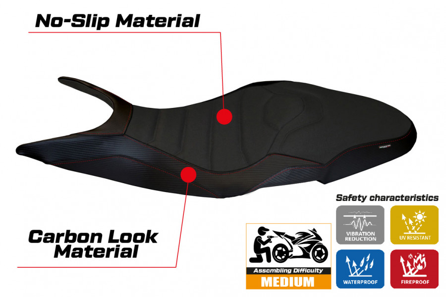 Housse de selle compatible Ducati Super Sport (17-22) modèle Pistoia 1 ultragrip