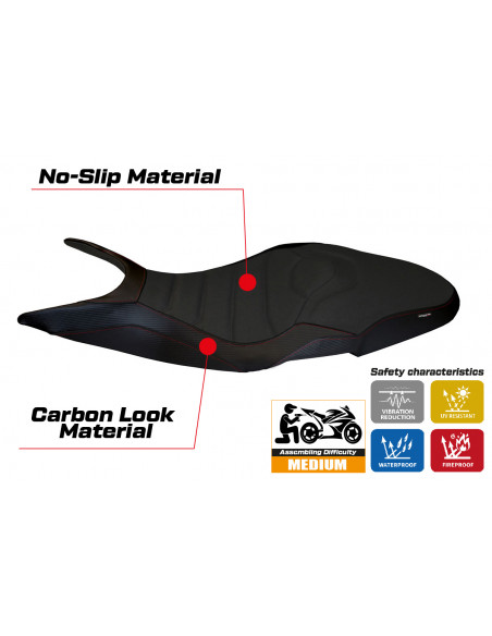 Housse de selle compatible Ducati Super Sport (17-22) modèle Pistoia 1 ultragrip