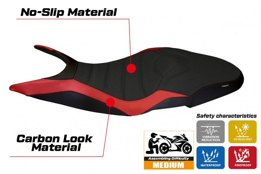 Sitzbezug kompatibel Ducati Super Sport (17-22) Modell Pistoia 1 ultragrip