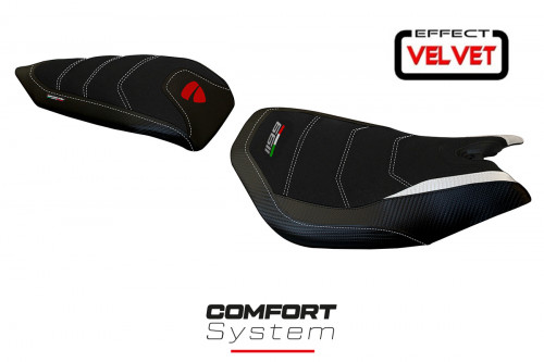 Funda de asiento compatible Ducati Panigale 1199 (11-15) modelo Leiden velvet comfort system