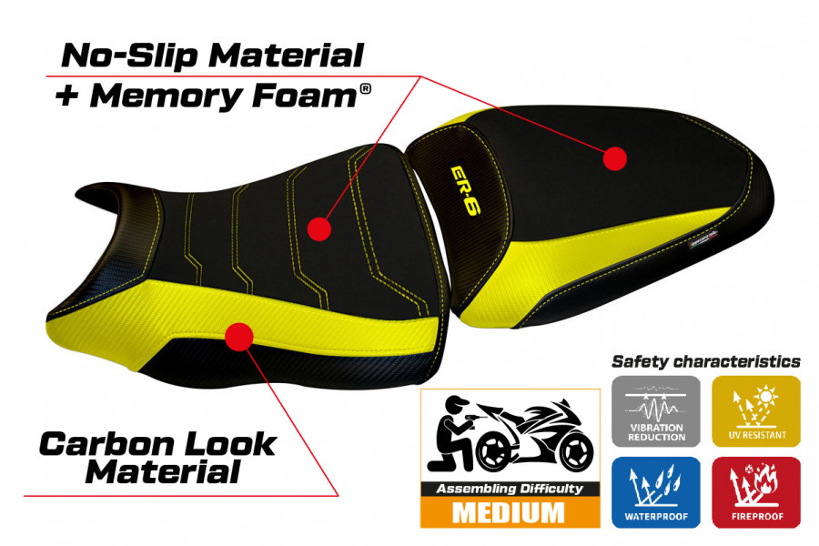 Seat cover compatible Kawasaki ER-6N / ER-6F (12-16) Dayton 1 comfort system model