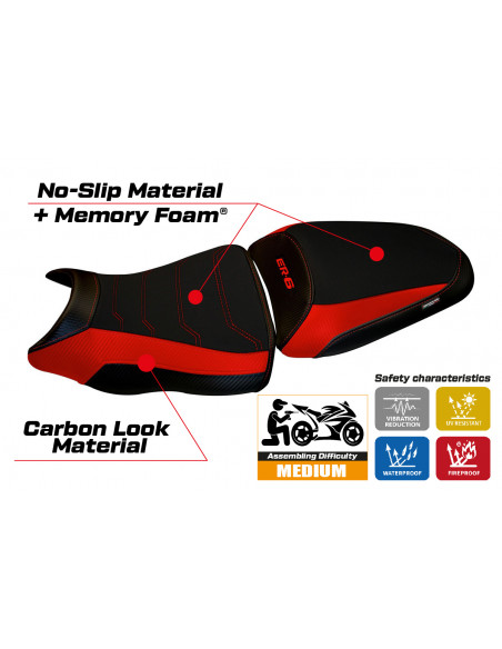 Rivestimento sella compatibile Kawasaki ER-6N / ER-6F (12-16) modello Dayton 1 comfort system