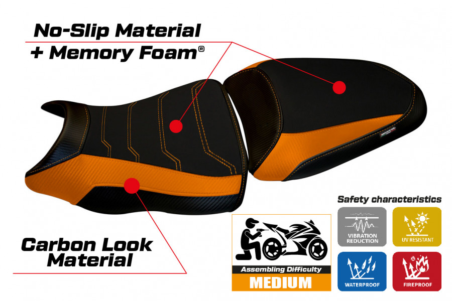 Seat cover compatible Kawasaki ER-6N / ER-6F (12-16) Dayton 1 comfort system model