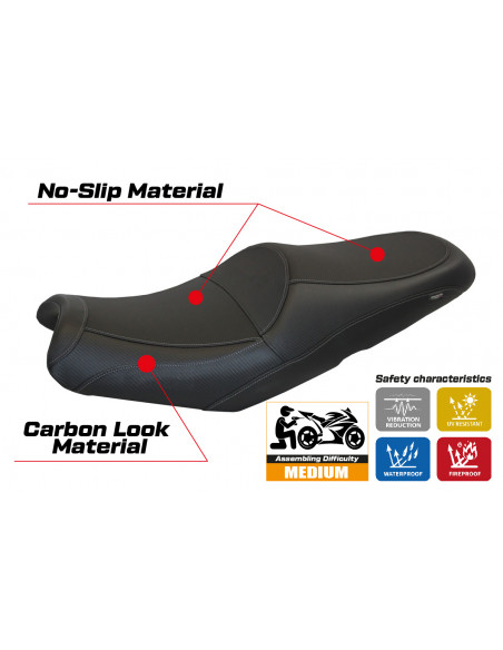 Funda de asiento compatible con Kawasaki GTR 1400 (07-16) modelo Daloa