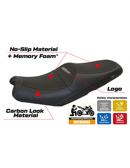 Housse de selle compatible Kawasaki GTR 1400 (07-16) modèle Luena comfort system