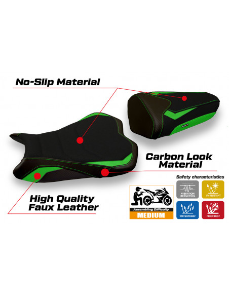 Seat cover compatible Kawasaki Ninja ZX 6 R (09-12) Cracovia 2 ultragrip model