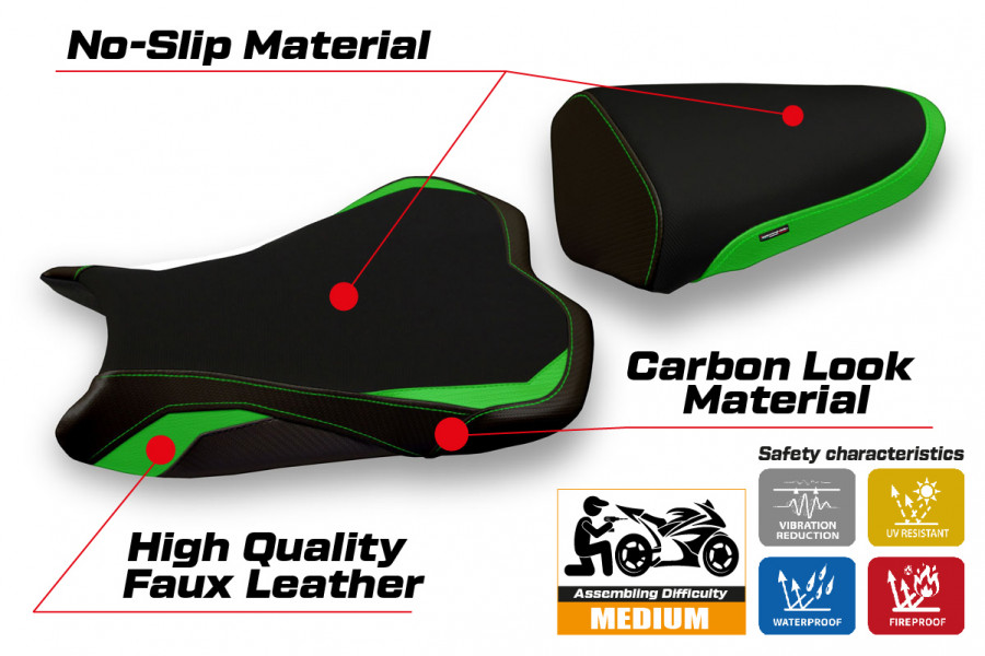 Rivestimento sella compatibile Kawasaki Ninja ZX 6 R (09-12) modello Medan 1