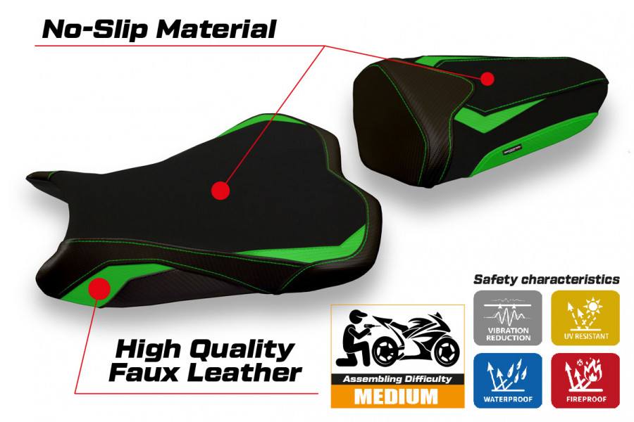 Housse de selle compatible Kawasaki Ninja ZX 6 R (09-12) modèle Sandy 2