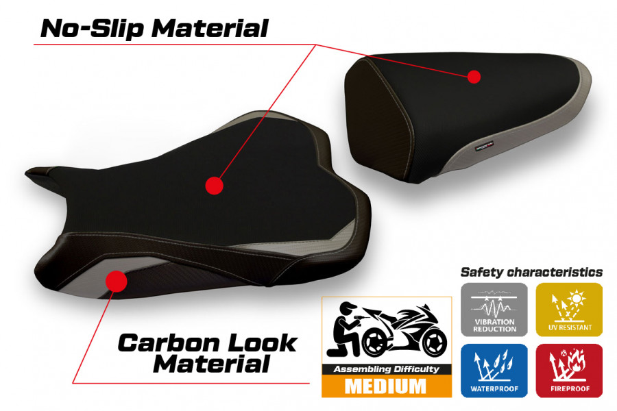 Housse de selle compatible Kawasaki Ninja ZX 10 R (08-10) modèle Seoul 1