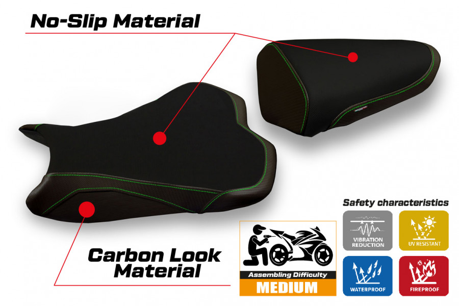 Sitzbezug kompatibel Kawasaki Ninja ZX 10 R (08-10) Modell Seoul 1