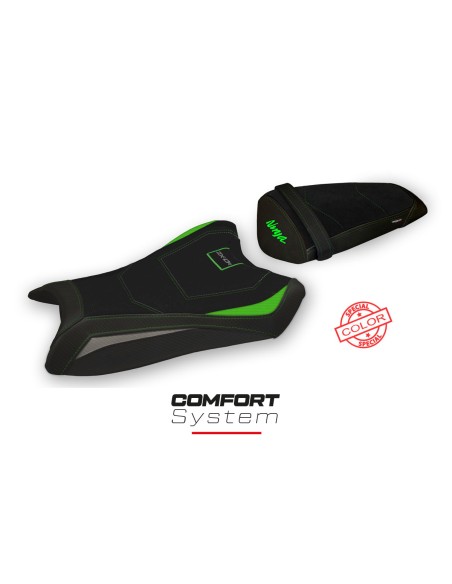 Funda de asiento compatible Kawasaki Ninja ZX 10 R (11-15) modelo Ca Mau special color comfort system