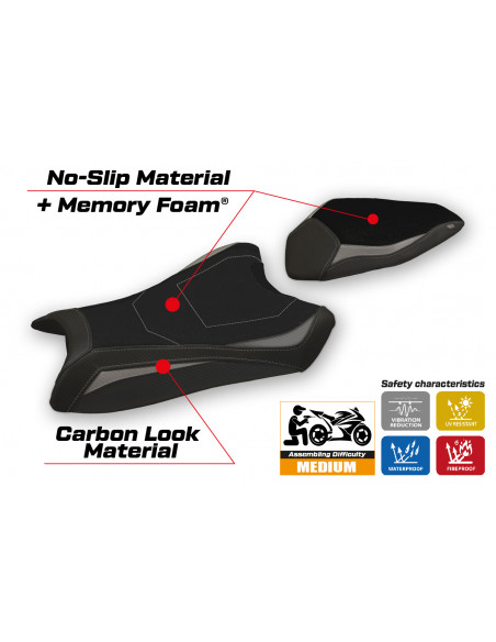 Sitzbezug kompatibel Kawasaki Ninja ZX 10 R (16-20) Modell Hervas comfort system