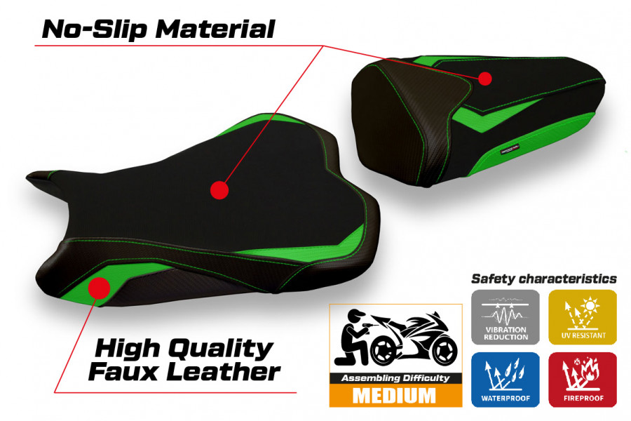 Sitzbezug kompatibel Kawasaki Ninja ZX 10 R (08-10) Modell Riga 2